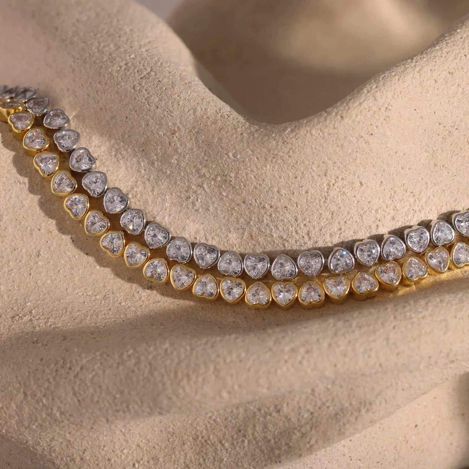 Heart Diamond Bracelet | 14KT Gold Vermeil La Stella Jewels