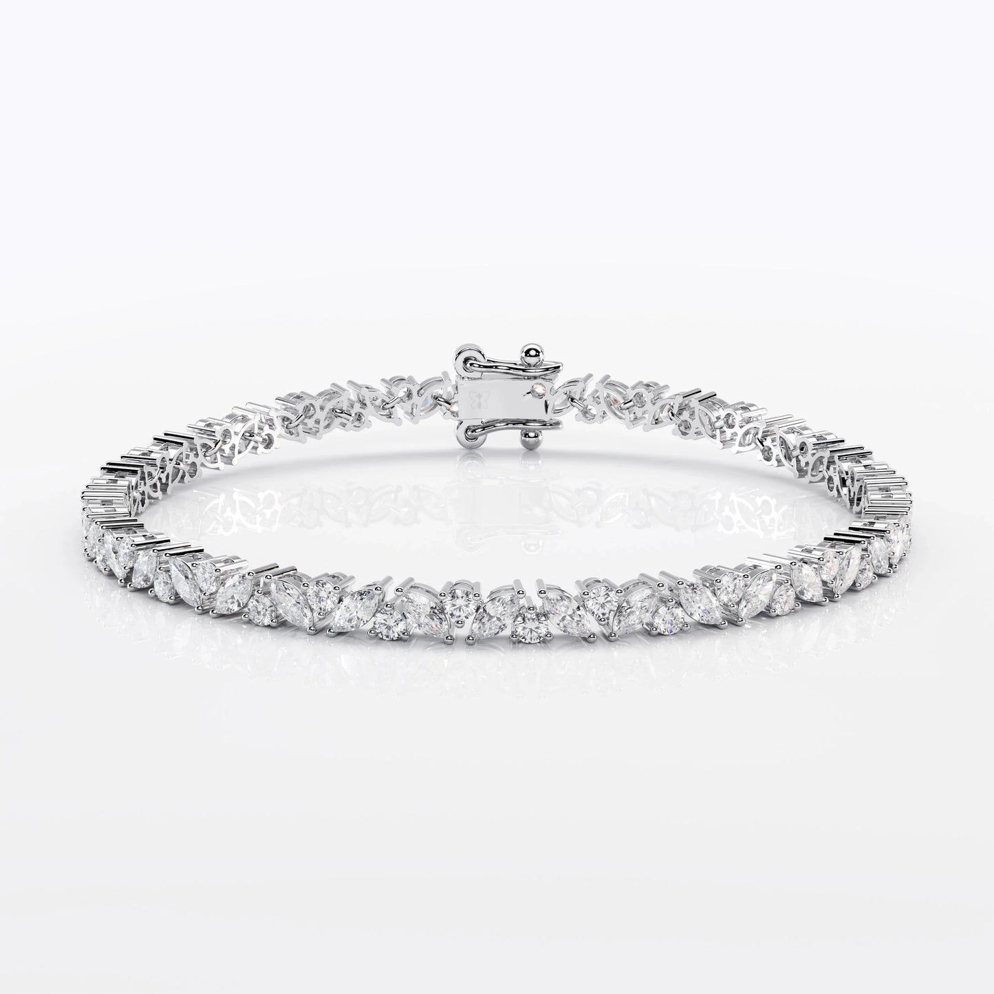 Cascading Marquise and Round Cut Tennis Bracelet For Women La Stella Jewels